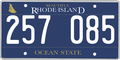 RI license plate 257085