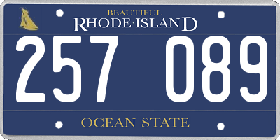 RI license plate 257089