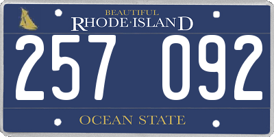 RI license plate 257092