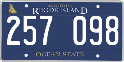 RI license plate 257098