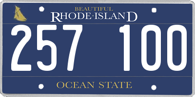RI license plate 257100