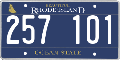 RI license plate 257101