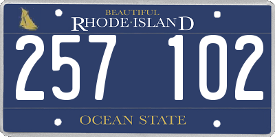 RI license plate 257102