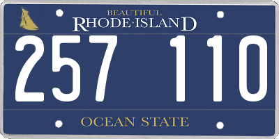 RI license plate 257110