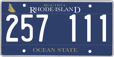 RI license plate 257111