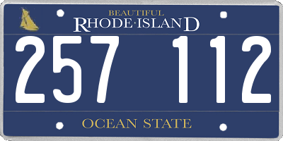 RI license plate 257112