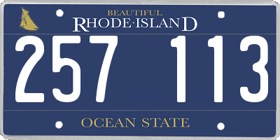 RI license plate 257113