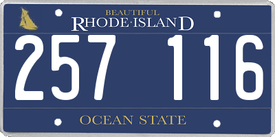 RI license plate 257116