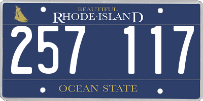 RI license plate 257117