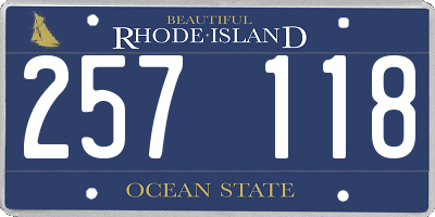 RI license plate 257118