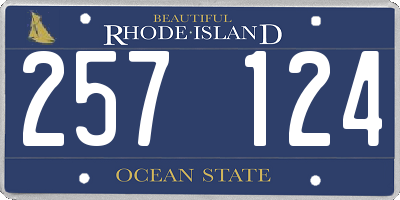 RI license plate 257124