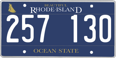 RI license plate 257130