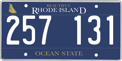 RI license plate 257131