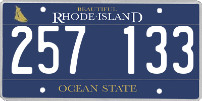 RI license plate 257133