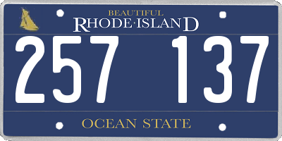 RI license plate 257137