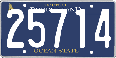 RI license plate 25714