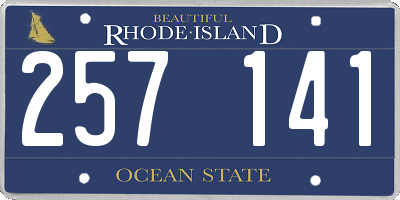 RI license plate 257141