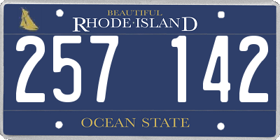 RI license plate 257142