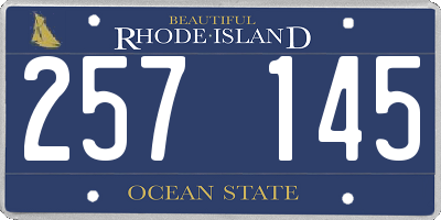 RI license plate 257145