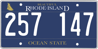 RI license plate 257147