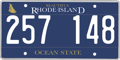 RI license plate 257148