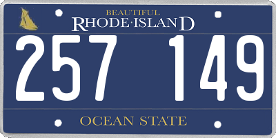 RI license plate 257149