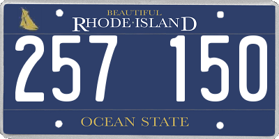 RI license plate 257150