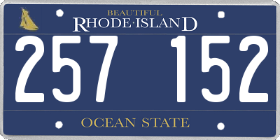 RI license plate 257152