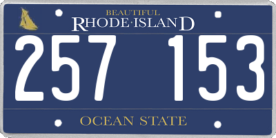 RI license plate 257153