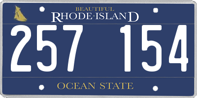 RI license plate 257154