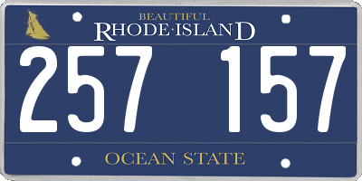 RI license plate 257157