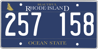 RI license plate 257158