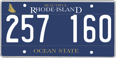 RI license plate 257160