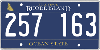 RI license plate 257163