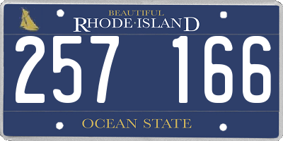 RI license plate 257166