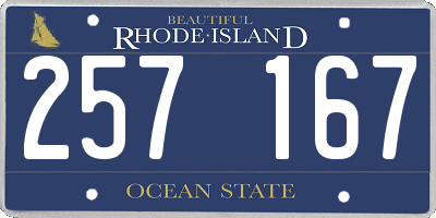 RI license plate 257167