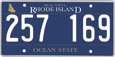 RI license plate 257169