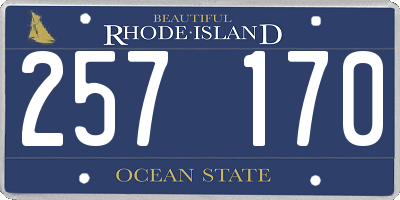 RI license plate 257170