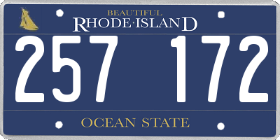 RI license plate 257172