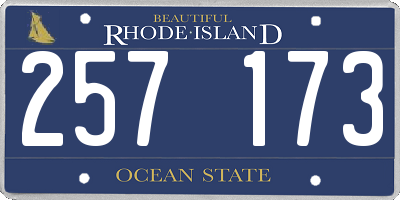 RI license plate 257173