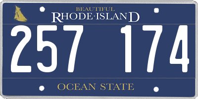 RI license plate 257174