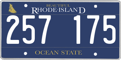 RI license plate 257175