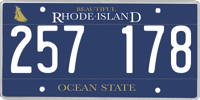 RI license plate 257178