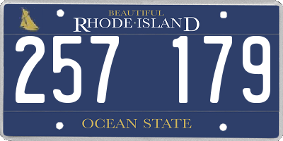 RI license plate 257179