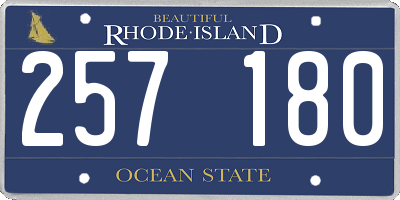 RI license plate 257180