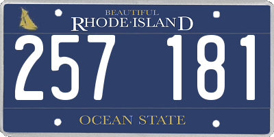 RI license plate 257181
