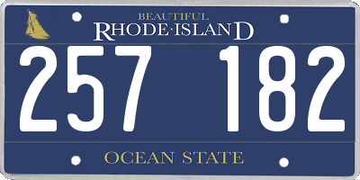 RI license plate 257182