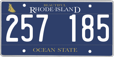 RI license plate 257185