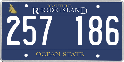 RI license plate 257186