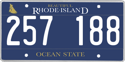 RI license plate 257188